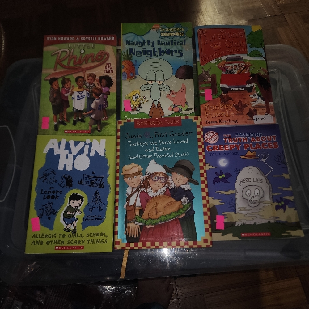 LOT OF 6 YOUTH FUN READING BOOKS SIX IN THE LOT
